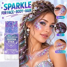 Purple Hair Glitter Stick for Kids,Waterproof Mermaid Purple Body Face Glitter