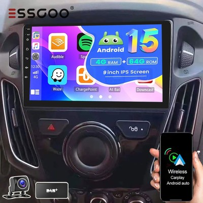4+64GB Android 15 Autoradio Navi Radio CarPlay DAB+ Für Ford Focus MK3 2011-2018