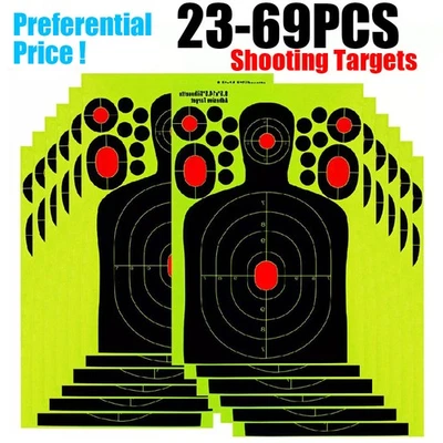 OUTDOORS-ONLINE 23-69 pcs Shooting Targets Reactive Splatter Range Paper Target Gun Shoot Rifle