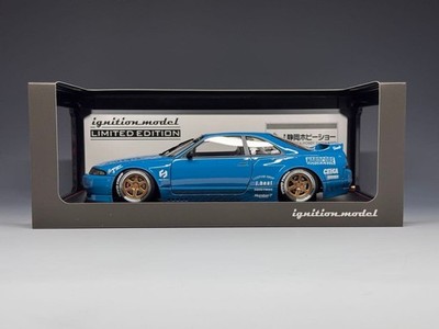 Ignition Model 1/18 PANDEM GT-R BCNR33 blau mit Skateboard Limited Edition