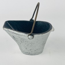 Vintage Antique Miniature Cast Iron Coal Bucket Dollhouse Toy Salesman Sample