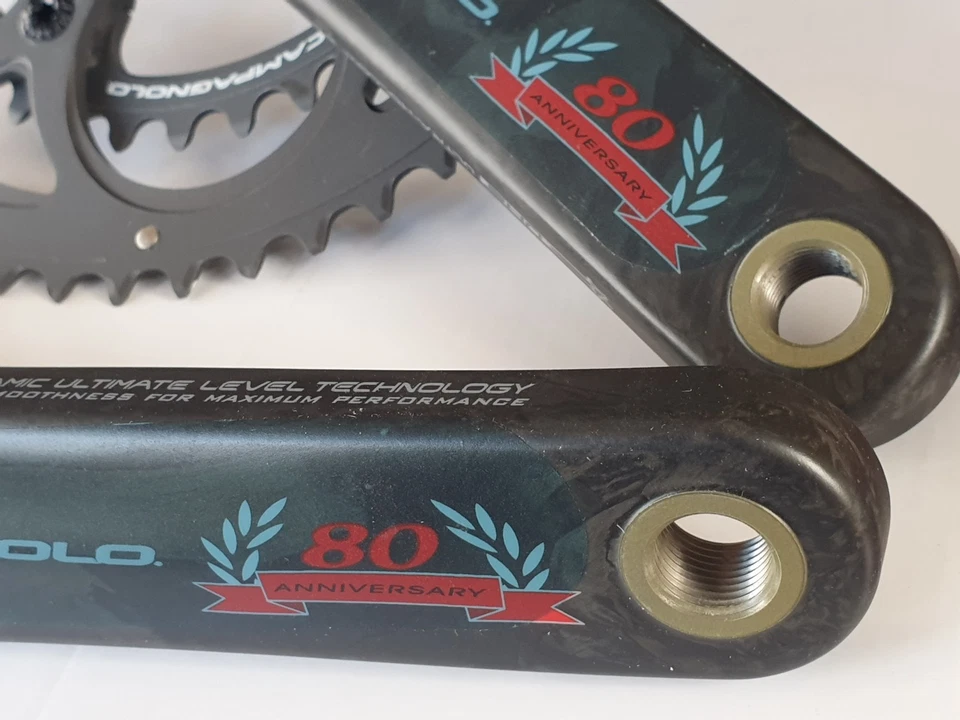 Juego de platos de carbono Campagnolo 80 aniversario Super Record 11s 172,5 mm UT 52/36 nuevo Foto 3 de 4