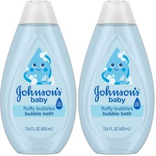 Johnson's Baby Bubble Bath for Gentle Skin 13.6 Fl Oz Pack of 2 , Blue