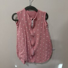 100 cotton light weight pink heart sleep sack- 0-6months