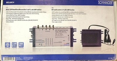 Schwaiger Aktive SAT Quad Einschleusweiche 5/4 Multiswitch mit LAN MSLAN54 411