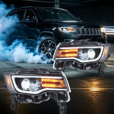 Full Led Headlights Black Housing For 2014-2022 Jeep Grand Cherokee Front Lamps Full Led Headlights Black Housing For 2014-2022 Jeep Grand Cherokee Front Lamps