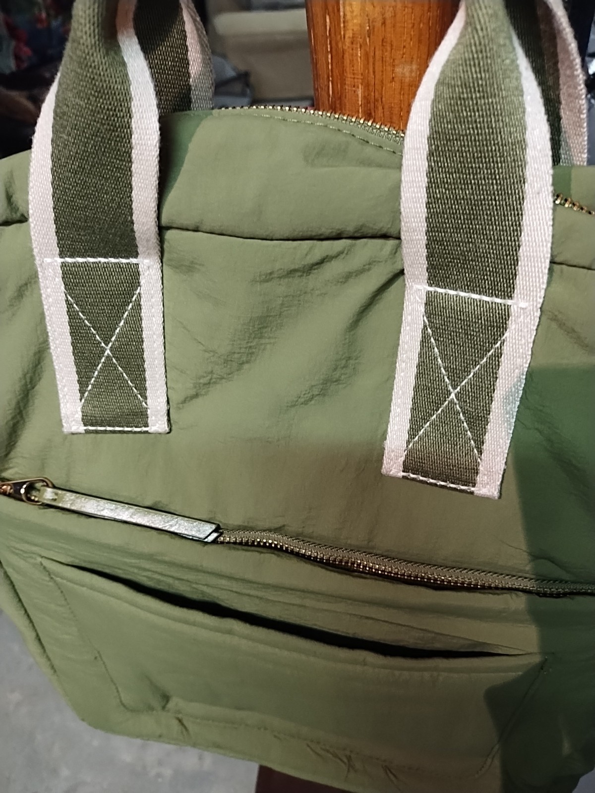 Universal Thread Olive Green Backpack Gold Zipper… - image 5