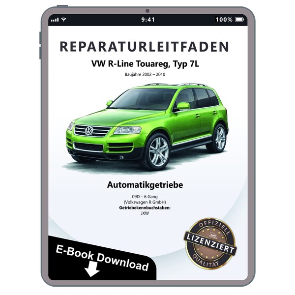 VW Touareg 7L (02-10) 6 Gang Automatikgetriebe 09D R-Line Reparaturanleitung PDF-image