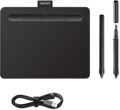 Wacom Intuos S schwarz mit Bluetooth - Zeichentablet Stift, klein, 