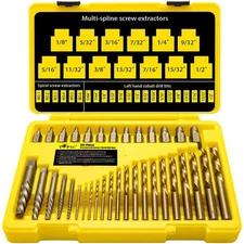 Topec 35-Piece Screw Extractor and Left Hand Drill Bits Set, Easy Out Screw E...