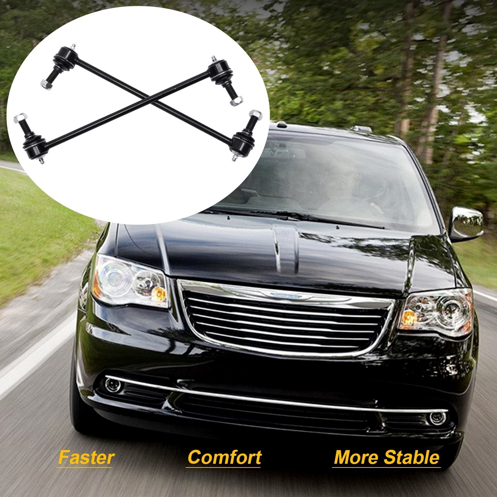 2PCS Front Sway Bar Link For 96-15 Dodge Grand Caravan Chrysler Town & Country