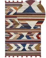 Kelim-Teppich Wolle Bunt 200 X 300 Cm Handgewebt Geometrisches Muster Mrgashat