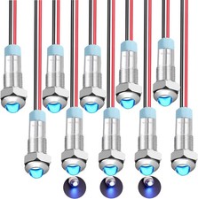 RUNCCI-YUN 10Pcs 110V-220V 6 mm 1/4" AC LED Metall Anzeigelampe wasserdichte