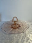 Vintage pink depression glass Handled Desert Tray 11” Wide