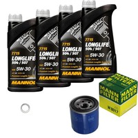 Mann Inspektionspaket 4L Mannol Longlife 5W-30 FüR Hyundai Tucson 1.6 Gdi