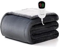 Homemate Heated Blanket Electric Throw - 50 Inch x 60 Inch, 01 - Light Grey 