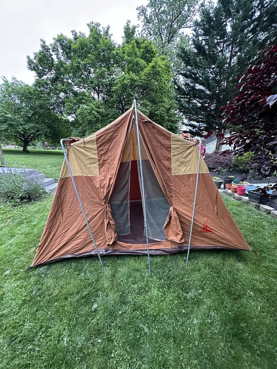 Coleman Olympic Canvas Tent 10×8 Vintage Coleman Canvas American Heritage Cabin Camping Tent