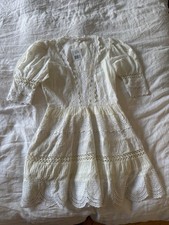 LoveShackFancy Cream Eyelet Lace Mini Dress Size 0