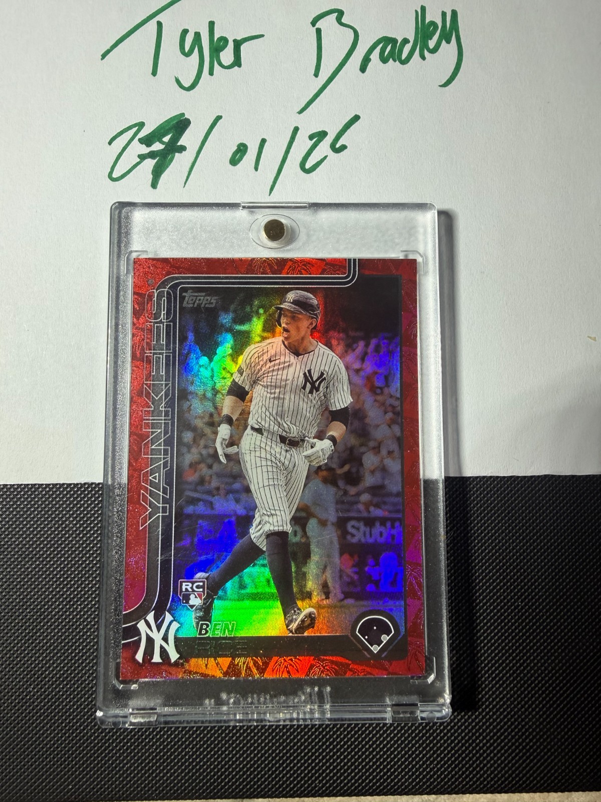 2025 Topps Series 1 Ben Rice #337 Spring Training Red Foilboard /5 (RC)