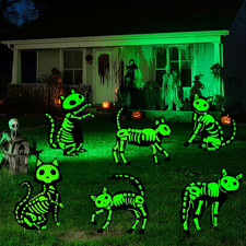 Halloween Decoration Yard Sign,6PCS Reflective Black Cat Party Outdoor Scary