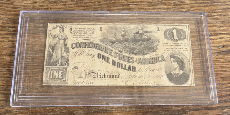 1862 Confederate $1 Note 🇺🇸