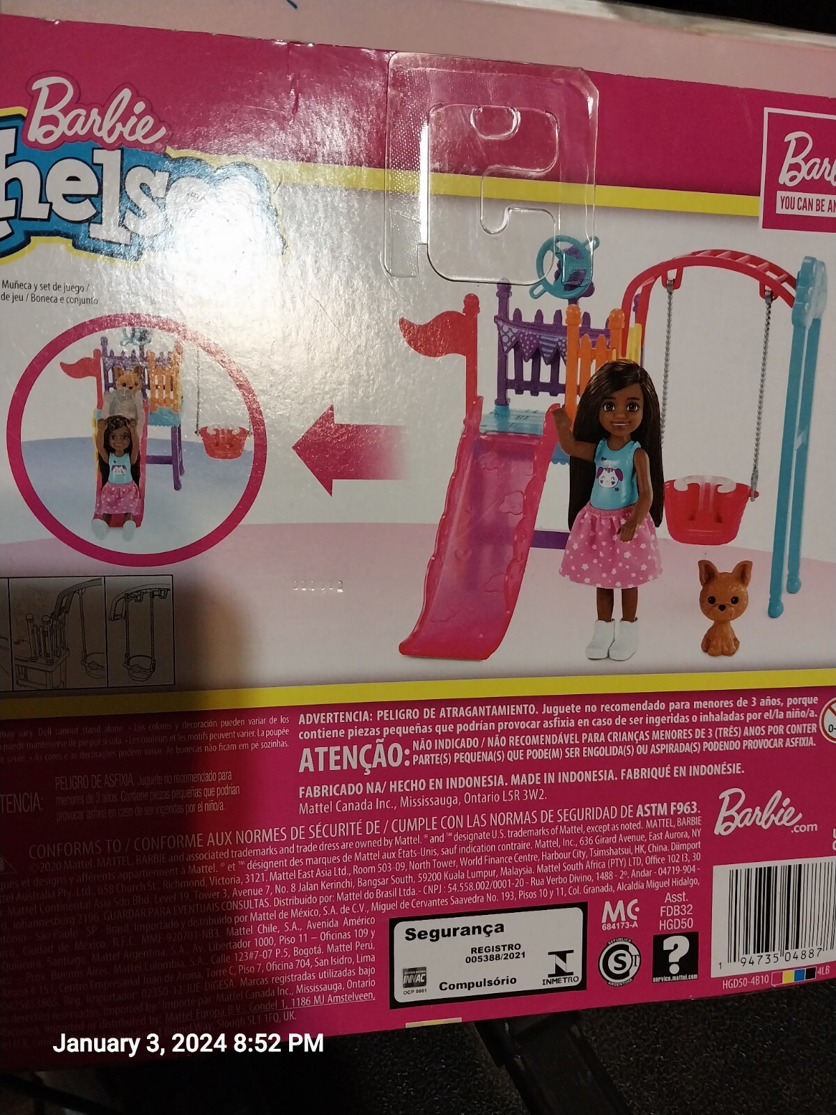 Barbie Chelsea Swing Set Playset Chelsea Doll & Puppy, Swing