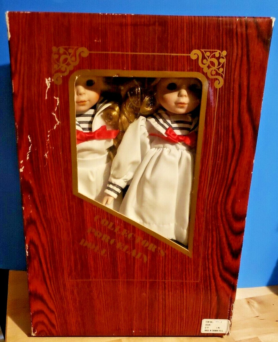 Delton Fine Collectibles Pair of SAILOR Porcelain Dolls + Original Box