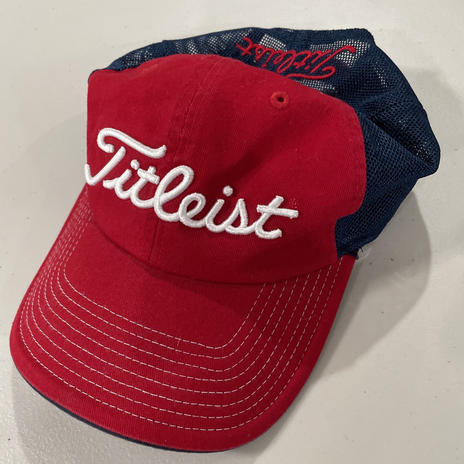 Titleist Hat Cap Strap Back Navy Blue EST 1914 Golf Embroidered Mens Athletic