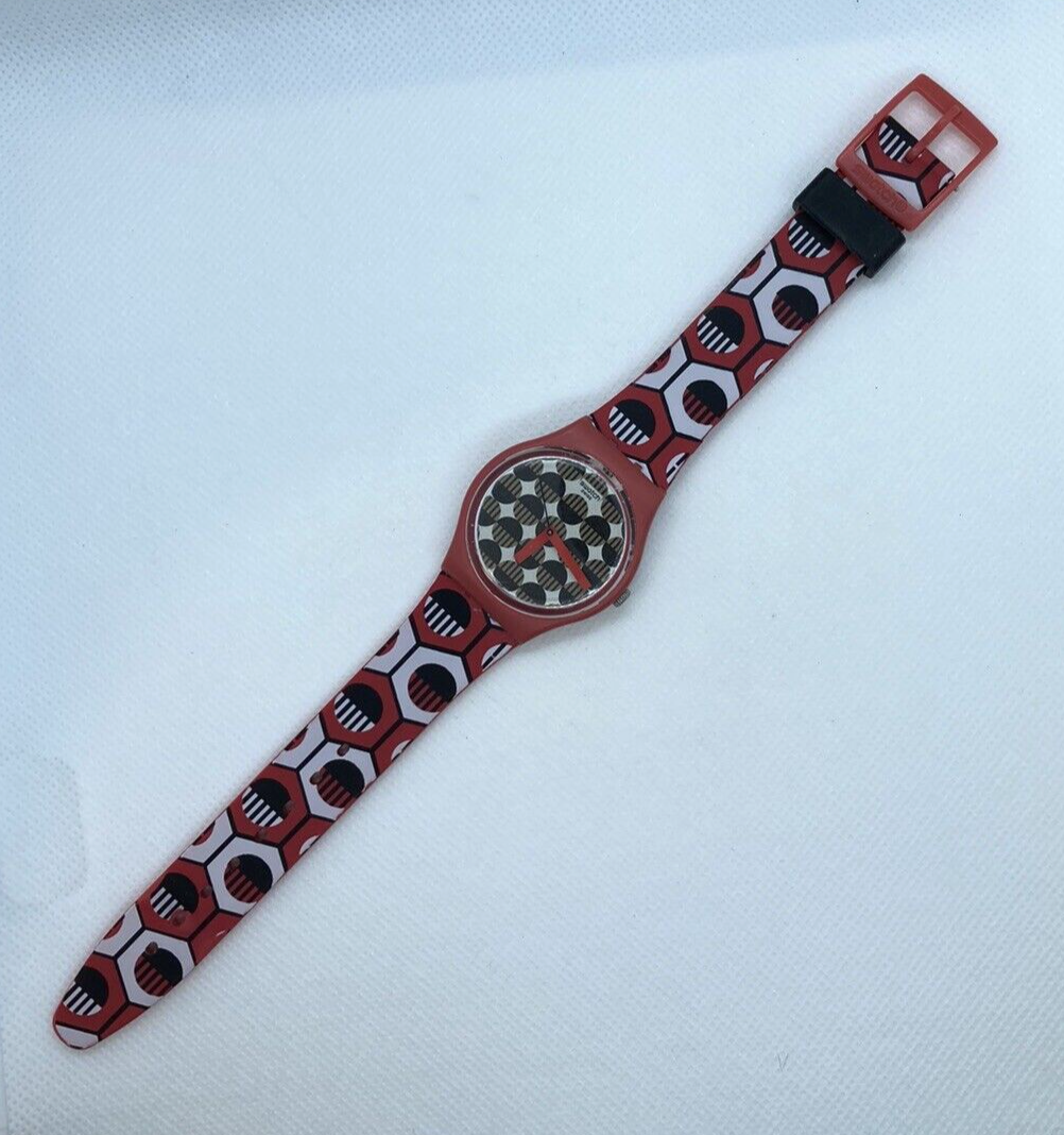 Swatch - Swaiti GR163 Watch Red Multicolor Silicone Band 