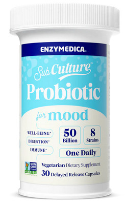 Enzymedica SubCulture  Probiotic for Mood 50 Billion / 8 Strain, 30 capsules