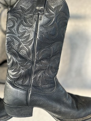 Ariat Men\'s Heritage R Toe Western Boot - Black - Sz - 9D .US Ariat Heritage Men Western R-Toe Black Leather Cowboy Boots  main image 4