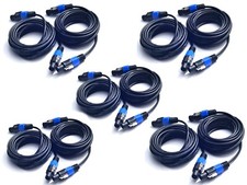 10Pack 25 ft Male Speakon to Speakon Speaker Cables, Audio Cord DJ Wire