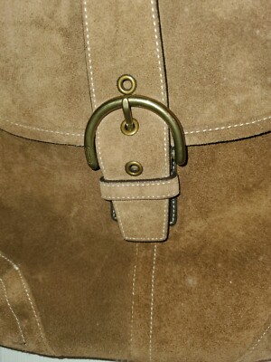 Vintage Coach Soho Shoulder Bag Buckle Flap Leather and Dark Brown