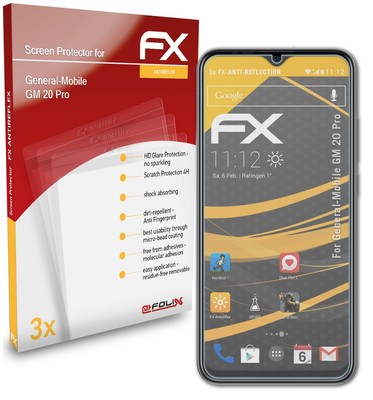 Atfolix 3x Screen Protection Film For General Mobile Gm Pro Matt Shockproof Ebay