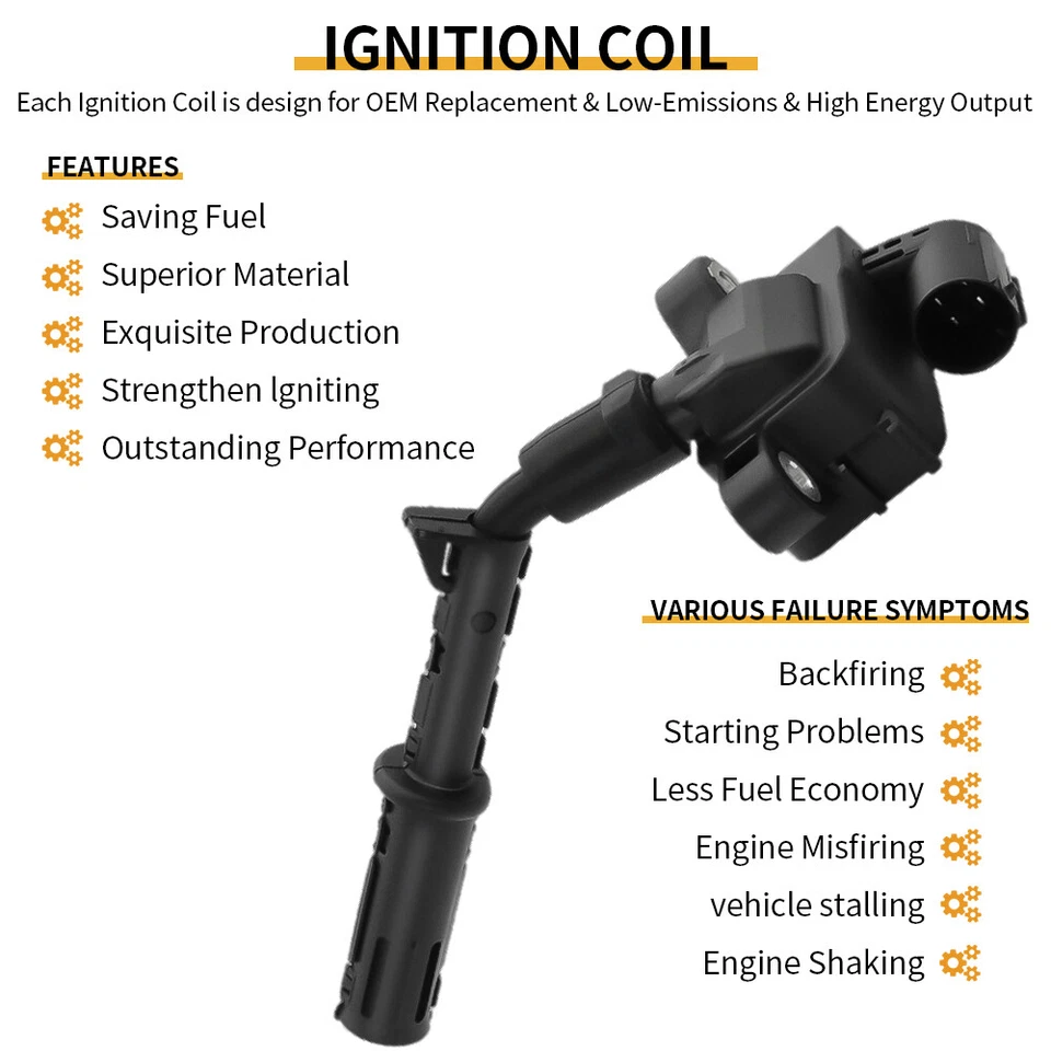 Pacote com 8 bobinas de ignição e vela de ignição de irídio UF741 para Mercedes-Benz S550 GL450 4,7L - Imagem 3 de 4