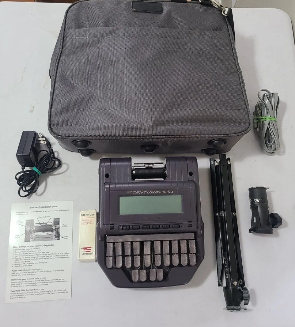 Stenograph Stentura 8000LX Court Reporting Machine Tripod + Bag eBay