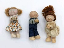 Vintage Miniature 3 Cabbage Patch Lot  Kids Boys Clip On Hugger Doll (P)
