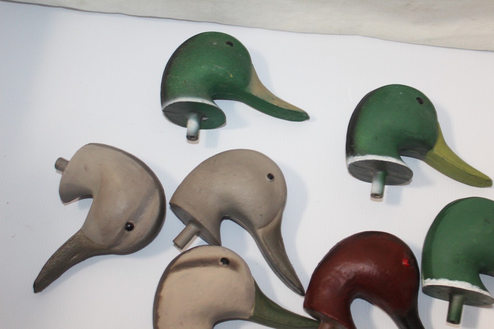 Vtg Asst Lot of Herters Duck Decoy Heads Mallard, Scaup, Canvasback