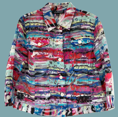 PL White Multi Sheer  Shacket Collared , Linear - image 12