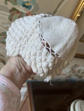 Antique Handmade Crochet Baby Bonnet