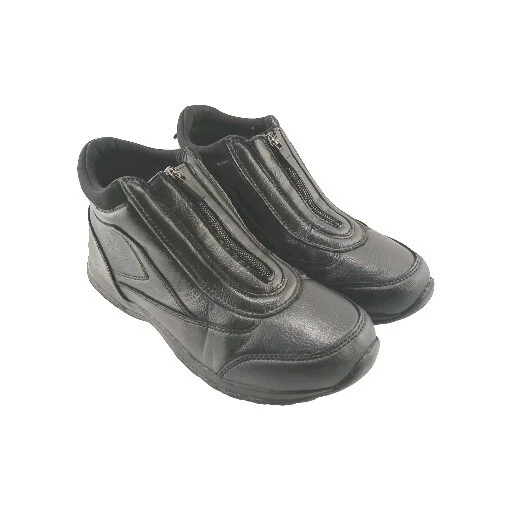 CROFT & BARROW womens zip up flats casual shoe size 7 M black faux leather upper - Image 2 of 4