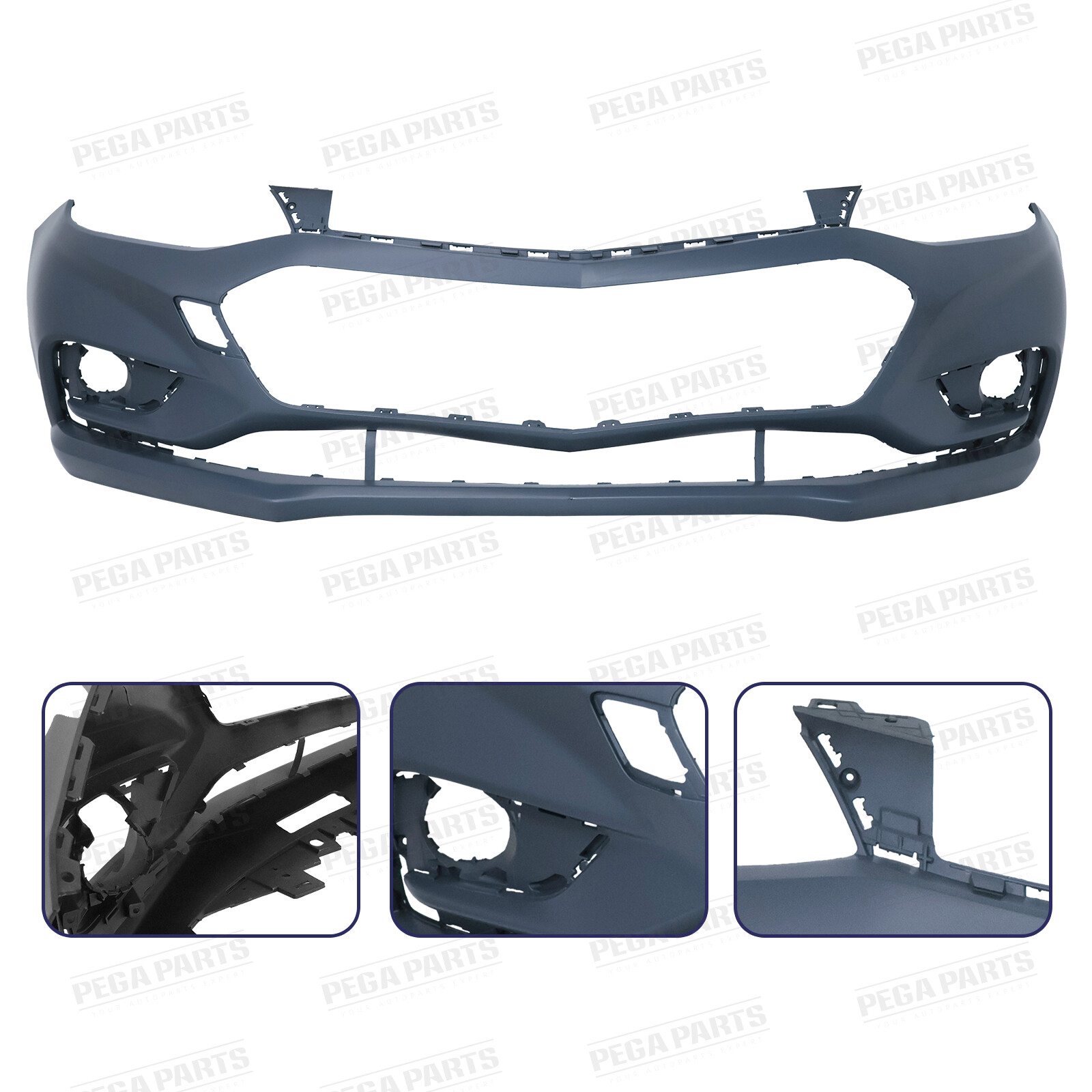 Front Bumper Cover Upper Lower Grille Grill For 2016-2018 Chevrolet Chevy Cruze