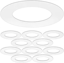 10 Pack Gloss White Goof Trim Ring for 4" Inch Recessed Can Lighting down Light,