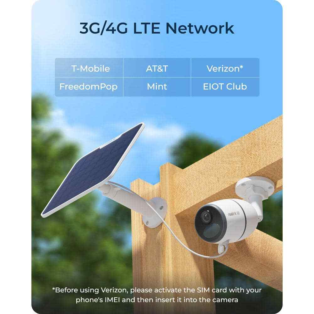 Go Series Solar Powered 4G LTE Cellular Outdoor 4K Wireless Home Security Camera