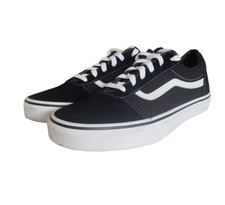 NEW Vans Ward Low Top Black/White Skate Shoes Youth Size 7 Women's Size 9
