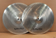 MUTED- 14" Hi Hats Low Volume Practice Cymbals Quiet, L80 