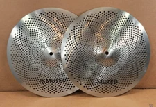 MUTED- 14" Hi Hats Low Volume Practice Cymbals (Quiet, L80)