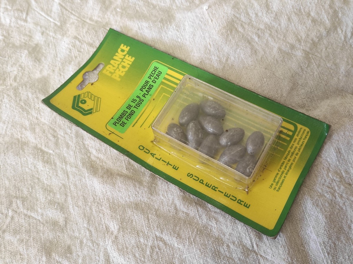Lot De 10 Plombs De Pêche 15g – France Pêche – Pour Pêche De Fond En Eau Douce – JAMAIS UTILISÉS