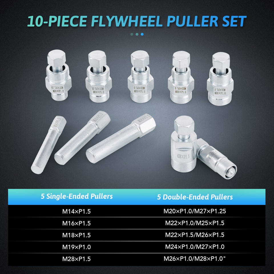 OMT 10 Piece Flywheel Removal Tool Set for Small Engine Motorcycle ATV