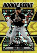 2022 Panini Mosaic #RD-18 Jake Burger Rookie Debut Reactive Yellow Mosaic #/99